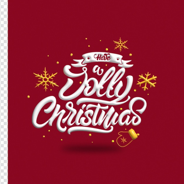 PSD 소셜 미디어를 위한 3d 메리 크리스마스 표기