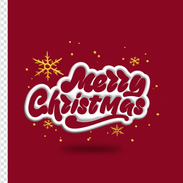 PSD 3d merry christmas typographic for social media