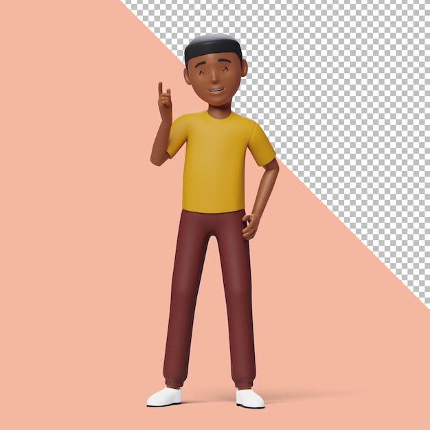 3D męski charakter szczęśliwy