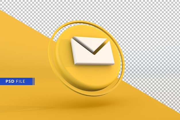 3d message icon  a modern email concept  on isolate background