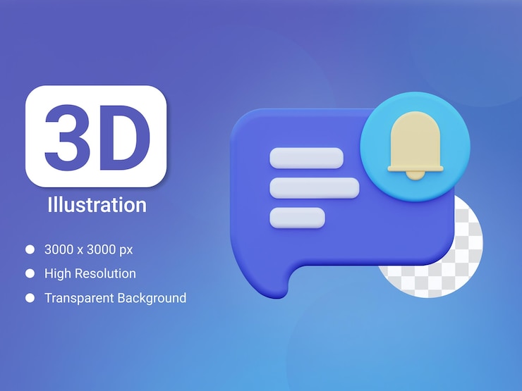 PSD 3d message notification icon