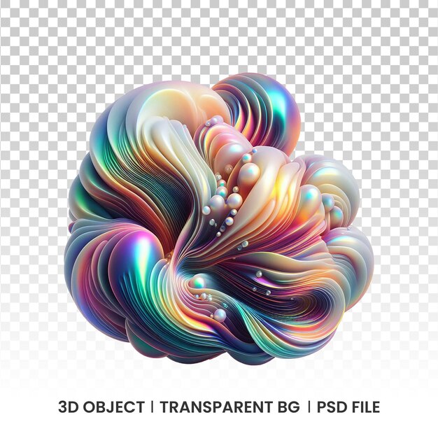 PSD 3d metalen iriserende vloeistof abstracte holografische vorm