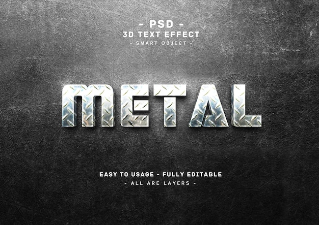 PSD 3d metalen tekststijl effect