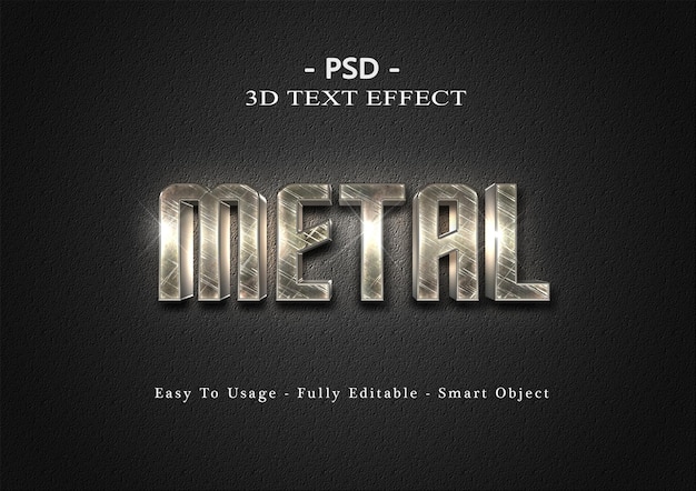 3d metalen tekststijleffect sjabloon