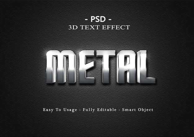 3d metalowy efekt tekstowy szablon