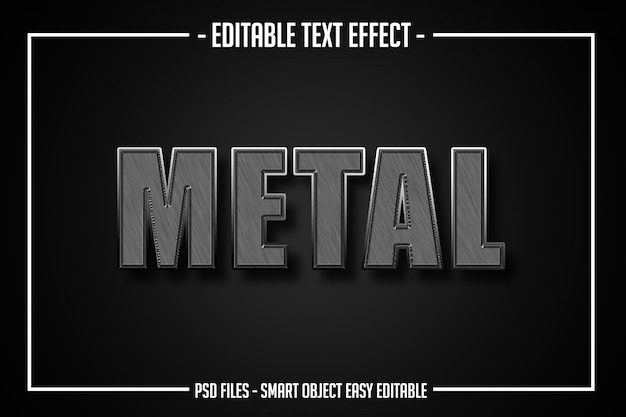 3d metalu tekstury teksta stylu czcionki styl edytowalny efekt