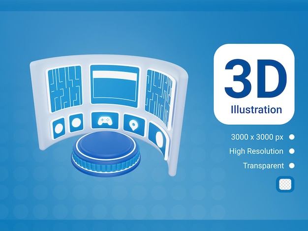 PSD 3dメタバースダッシュボードアイコン