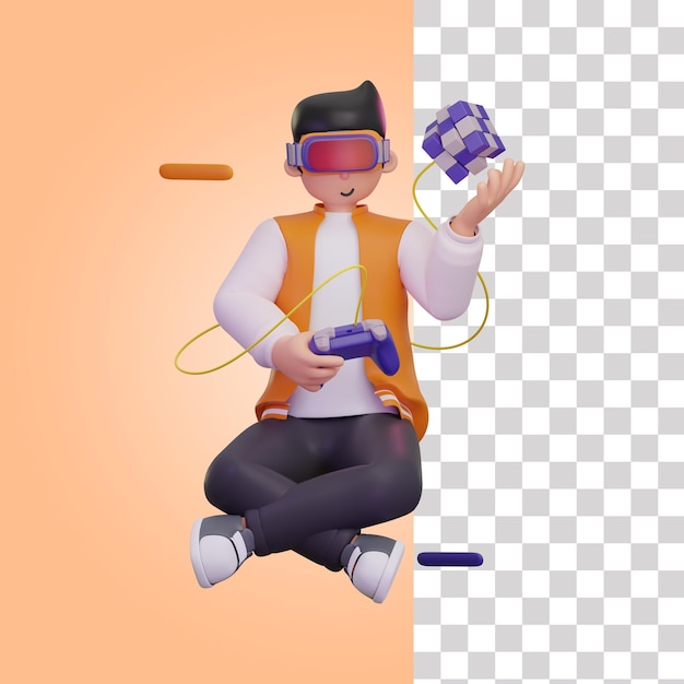 3d metaverse tecnology illustration