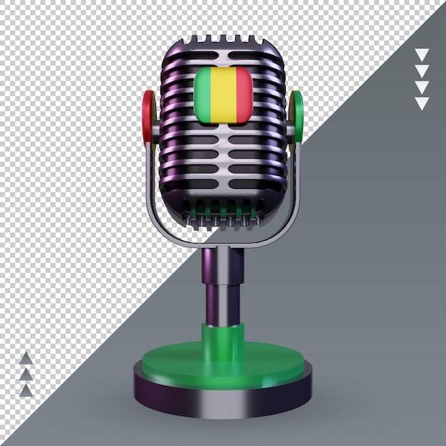 3D-microfoon Mali vlag rendering vooraanzicht