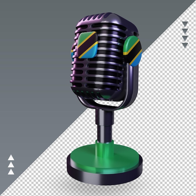 3D-microfoon Tanzania vlag weergave juiste weergave