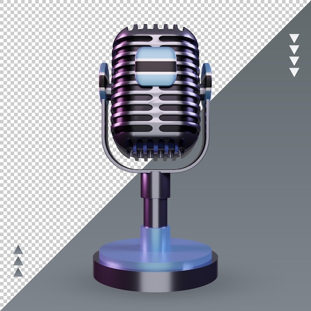 3d microphone botswana flag rendering front view