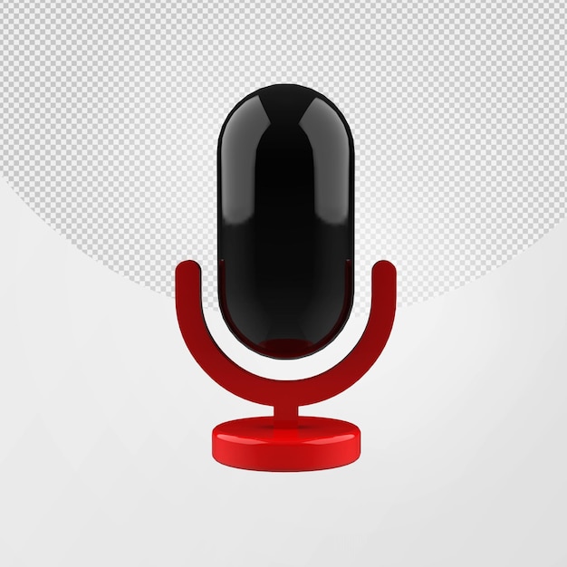 3d microphone glossy icon isolated