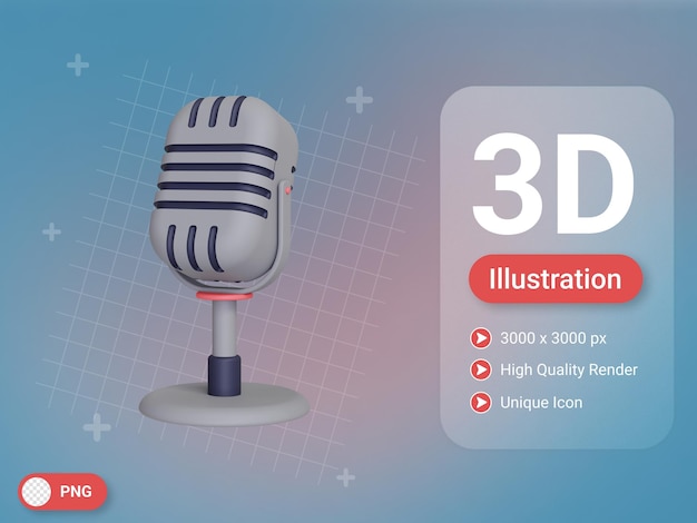 Значок микрофона 3d