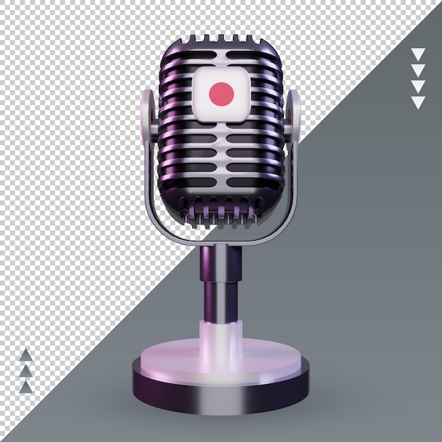 3d microphone japan flag rendering front view