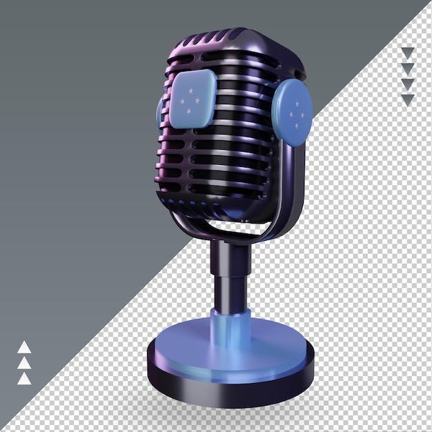 PSD 3d microphone micronesia flag rendering right view