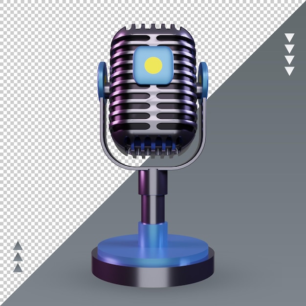PSD 3d microphone palau flag rendering front view
