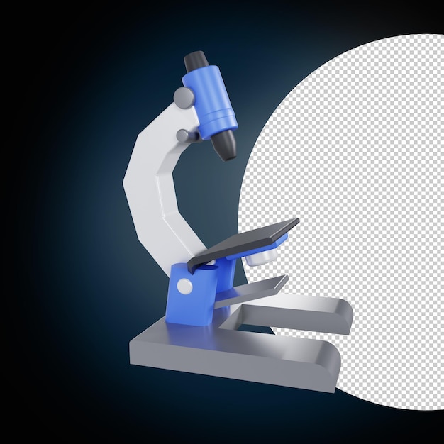 3D Microscoop Laboratorium Onderwijs Illustratie Premium PSD