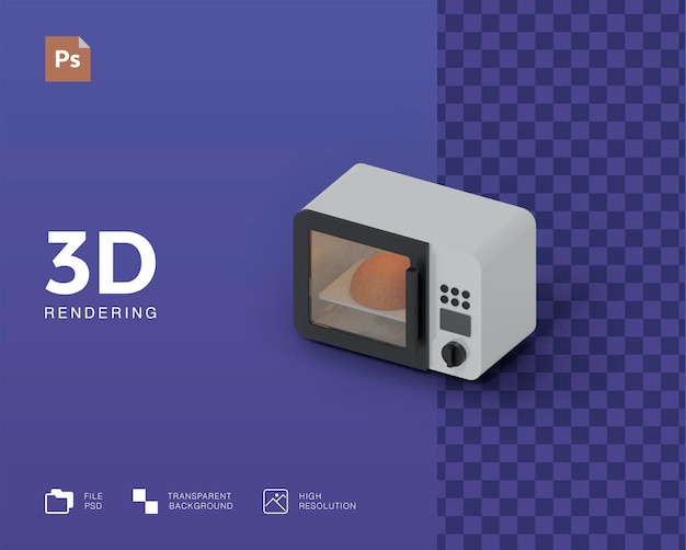 3d иллюстрации микроволновая печь