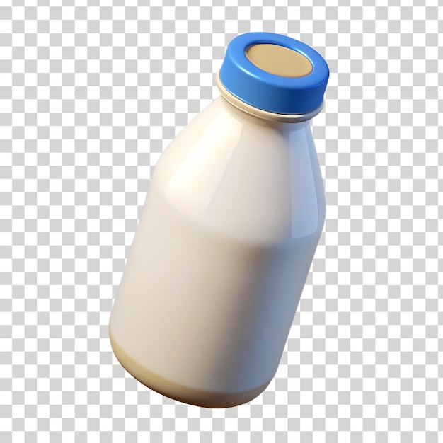 PSD 3d milk bottle isolated on transparent background