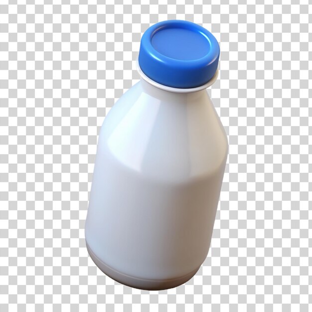 PSD 3d milk bottle isolated on transparent background