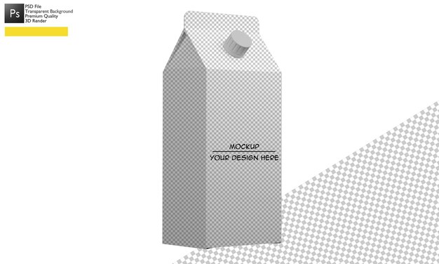 3d milk box mockup illustration