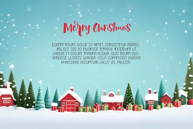 PSD 3d miniature photography christmas scene ai generated page border art template design