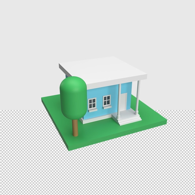 3d miniature tiny house rendered object illustration