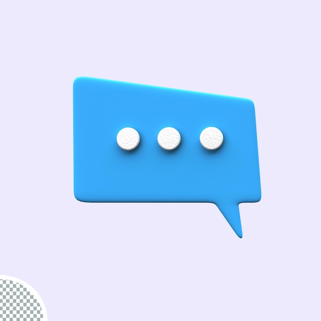 3d bolle blu minime icona chat parlare fumetto icona messaggi illustrazione rendering 3d 3d art