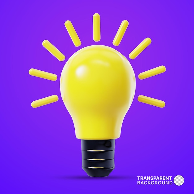 PSD 3d minimal creative idea problemsolving innovative thinking brainstorm concept shiny lightbulb