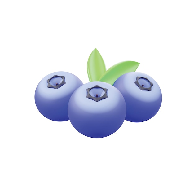 PSD 3d minimal icon summer fruit blue berry