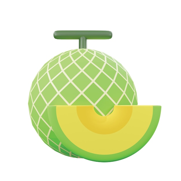 PSD 3d minimal icon summer fruit melon