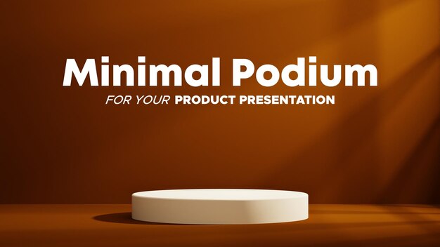 PSD 3d minimal style brown podium for product presentation scene
