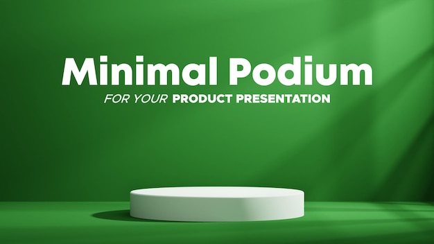 PSD 3d minimal style green podium for product presentation scene