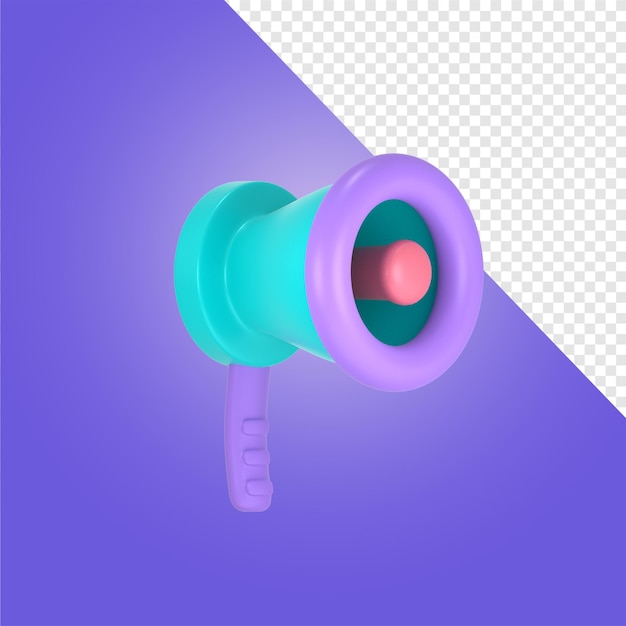 PSD 3d minimalist megaphone scene creator editable