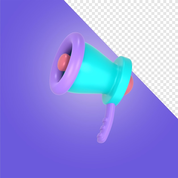 PSD 3d minimalist megaphone scene creator editable