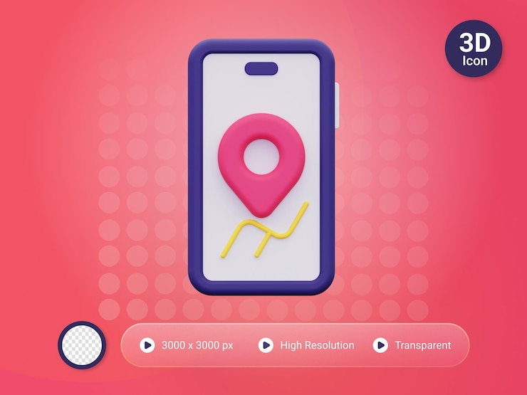 PSD 3d mobile gps icon
