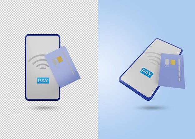 PSD 3d 휴대 전화 및 atm 직불 카드, nfc를 통한 잔액 확인 개념