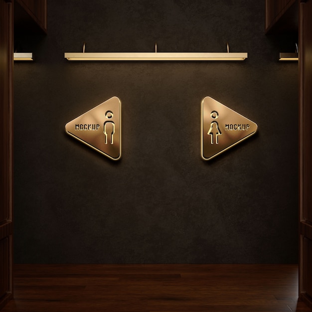 3d mock-up for public restroom sign