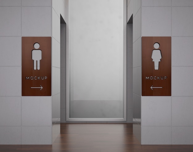 PSD 3d mock-up for public restroom sign