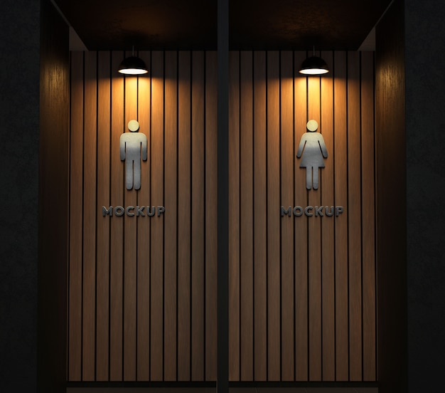 PSD 3d mock-up for public restroom sign