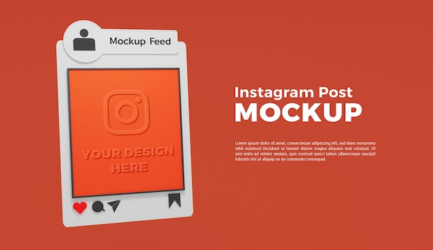 PSD post di social media mock-up 3d