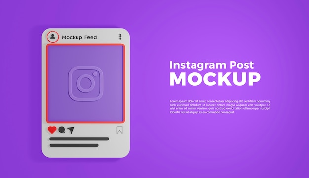 3d mock-up social media post