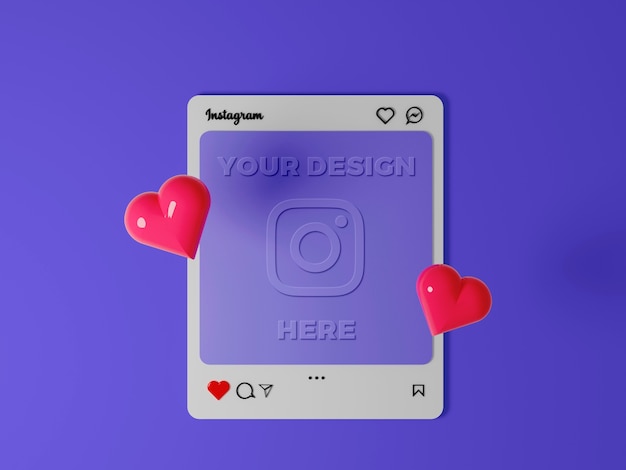 PSD post di social media mock-up 3d