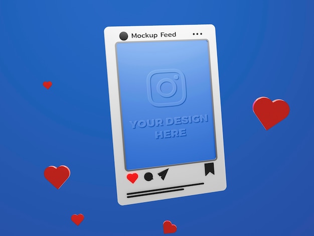 PSD post di social media mock-up 3d