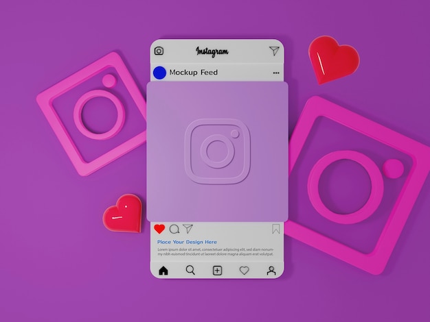 PSD 3dモックアップのソーシャルメディア投稿