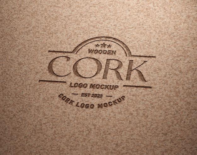 PSD 3d mock-up with cork logo