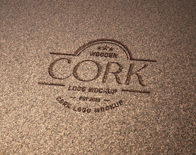 PSD 3d mock-up with cork logo