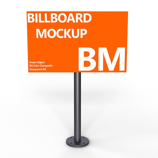 Mockup 3d per billboard, mockup con oggetto intelligente