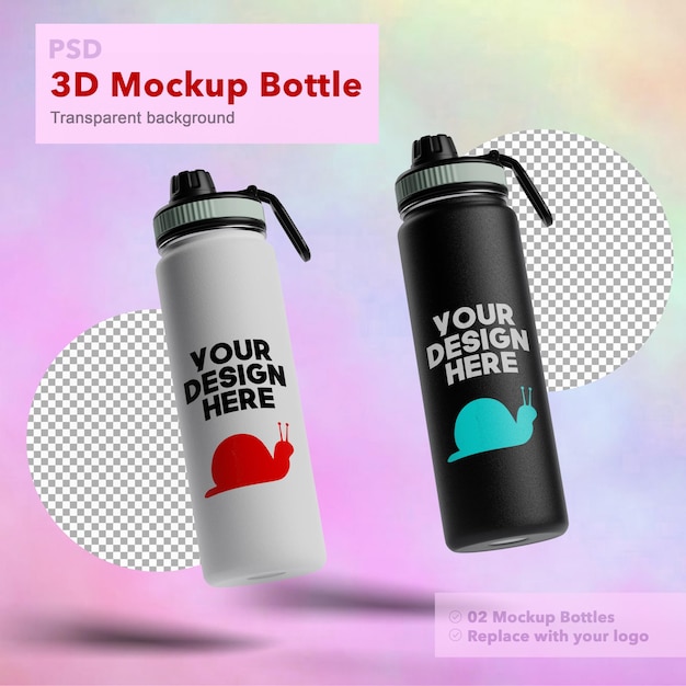 PSD 3d mockup bottles to replace with yout design