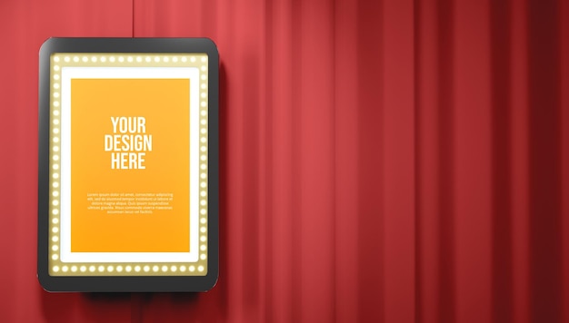 PSD 3d mockup cinema film poster banner